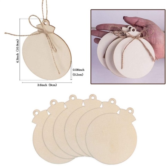 150PCS Unfinished Wood Christmas Ornament Slices With Twine And Color Pens - Picture 2 of 4